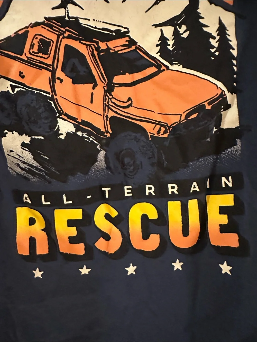 OshKosh B'gosh Navy Long Sleeve 'Rescue Truck Sunset' Tee
